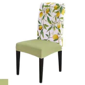 Valgomojo Kėdės Apima Augalų Citrinų Gėlės Kėdė Padengti Spandex Elastinga Kėdė Padengti Viešbutis Vestuvių Reikmenys