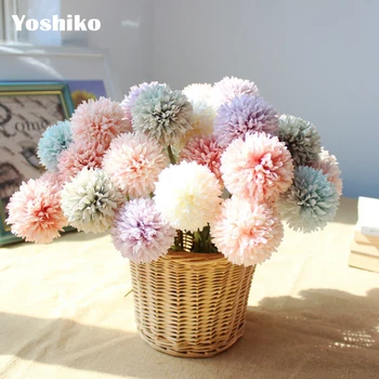 Yoshiko 1pc 28cm svogūnai Vestuvių Dekoravimas Dirbtinės Gėlės Apvalus kamuolys gėlių Puokštė Šilko Hydrangea 
